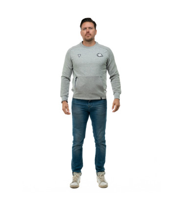 SWEAT ATLEISURE COL ROND GRIS