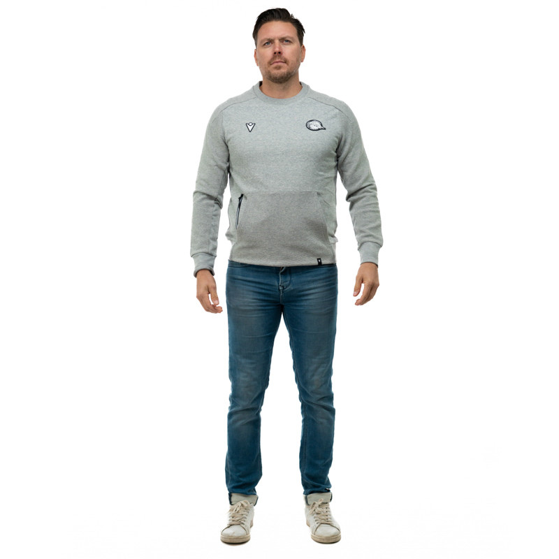 SWEAT ATLEISURE COL ROND GRIS