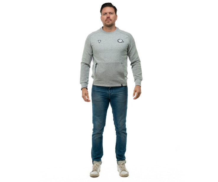 SWEAT ATLEISURE COL ROND GRIS