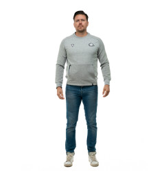 SWEAT ATLEISURE COL ROND GRIS